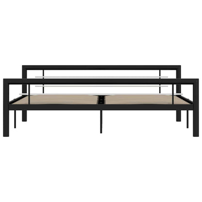 Bed Frame without Mattress Metal Black and white 180 x 200 cm