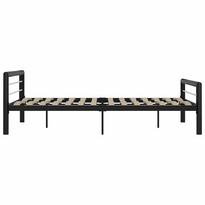 Bed Frame without Mattress Metal Black and white 180 x 200 cm