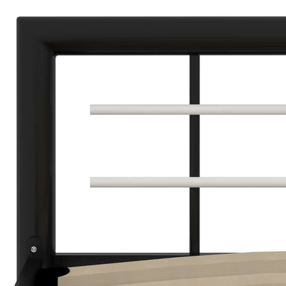 Bed Frame without Mattress Metal Black and white 180 x 200 cm