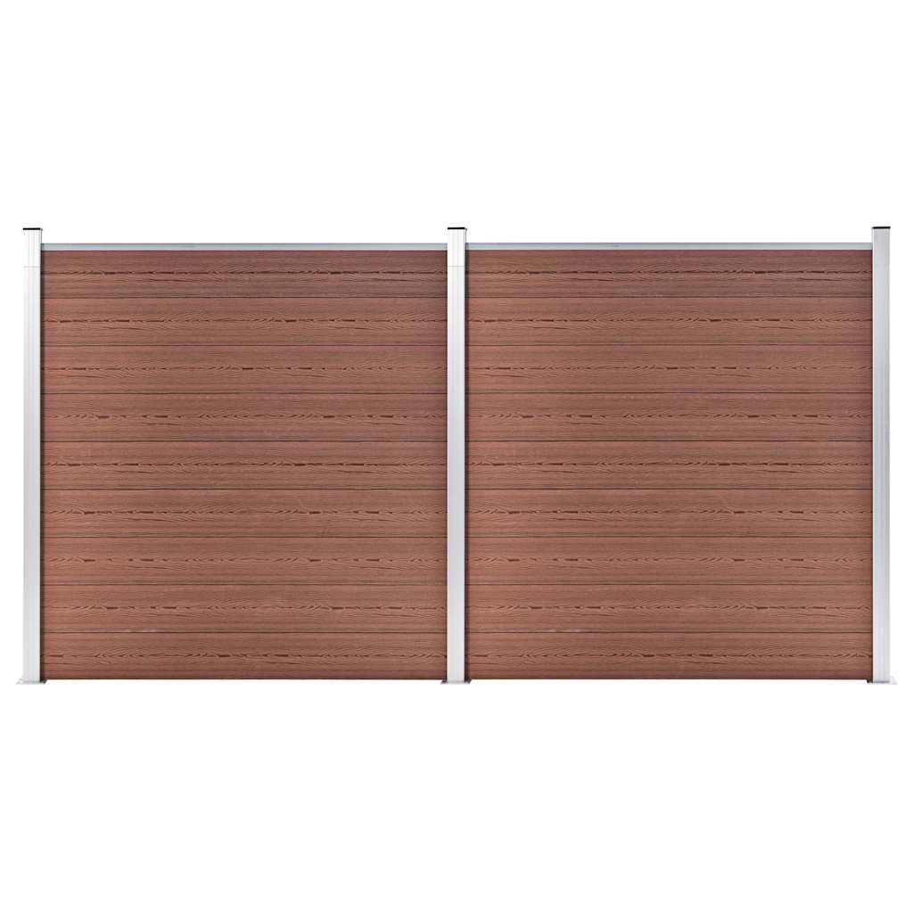 WPC Fence Set 273x186 cm Brown 1 section with 1 post–5 sections 2 sections