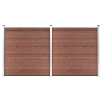 WPC Fence Set 273x186 cm Brown 1 section with 1 post–5 sections 2 sections