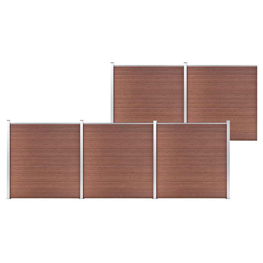 vidaXL Garden Fence WPC 872x186 cm Brown 1