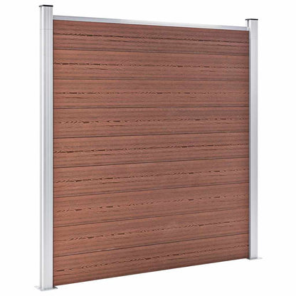 vidaXL WPC Fence Set 2 Square + 1 Slanted 446x186 cm Brown 3
