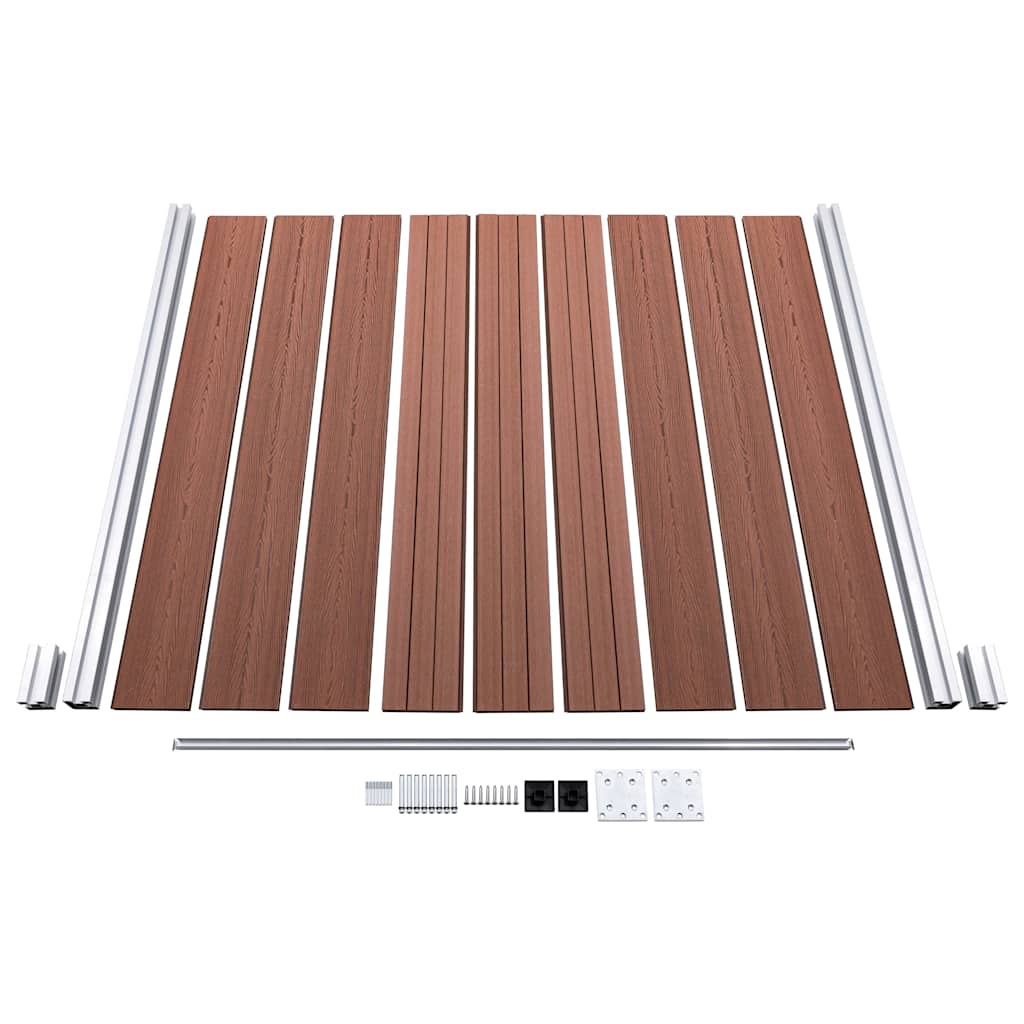 vidaXL WPC Fence Set 2 Square + 1 Slanted 446x186 cm Brown 6