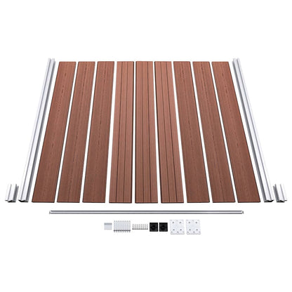 vidaXL WPC Fence Set 2 Square + 1 Slanted 446x186 cm Brown 6
