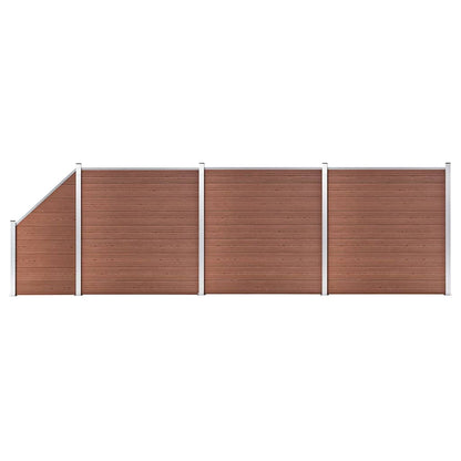 vidaXL WPC Fence Set 3 Square + 1 Slanted 619x186 cm Brown 1