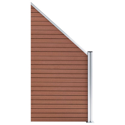 vidaXL WPC Fence Set 4 Square + 1 Slanted 792x186 cm Brown