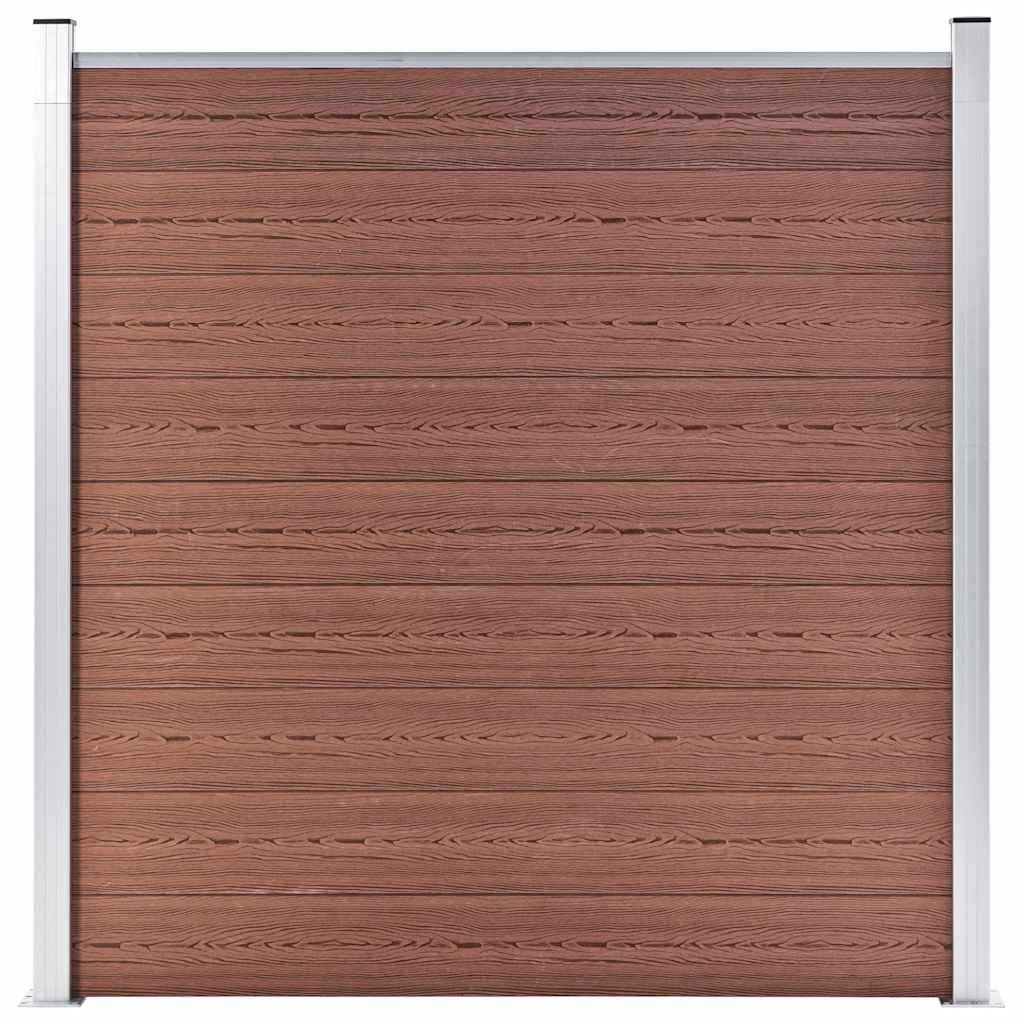 vidaXL WPC Fence Set 7 Square + 1 Slanted 1311x186 cm Brown 2