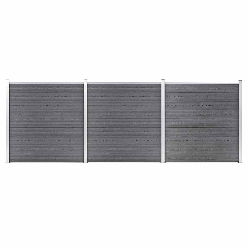 vidaXL Garden Fence WPC 526x186 cm Grey 1