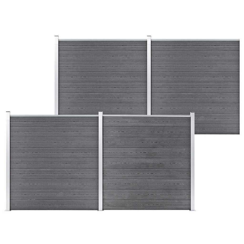 vidaXL Garden Fence WPC 699x186 cm Grey 1