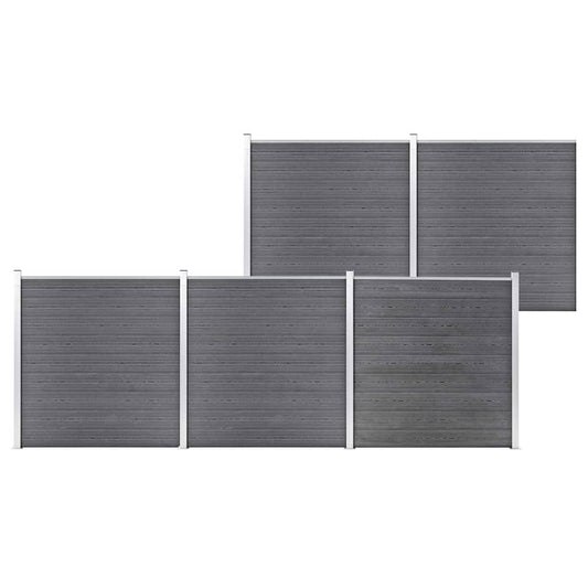 vidaXL Garden Fence WPC 872x186 cm Grey 1