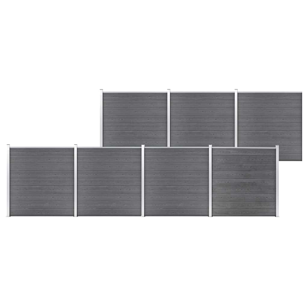 vidaXL Garden Fence WPC 1218x186 cm Grey 1