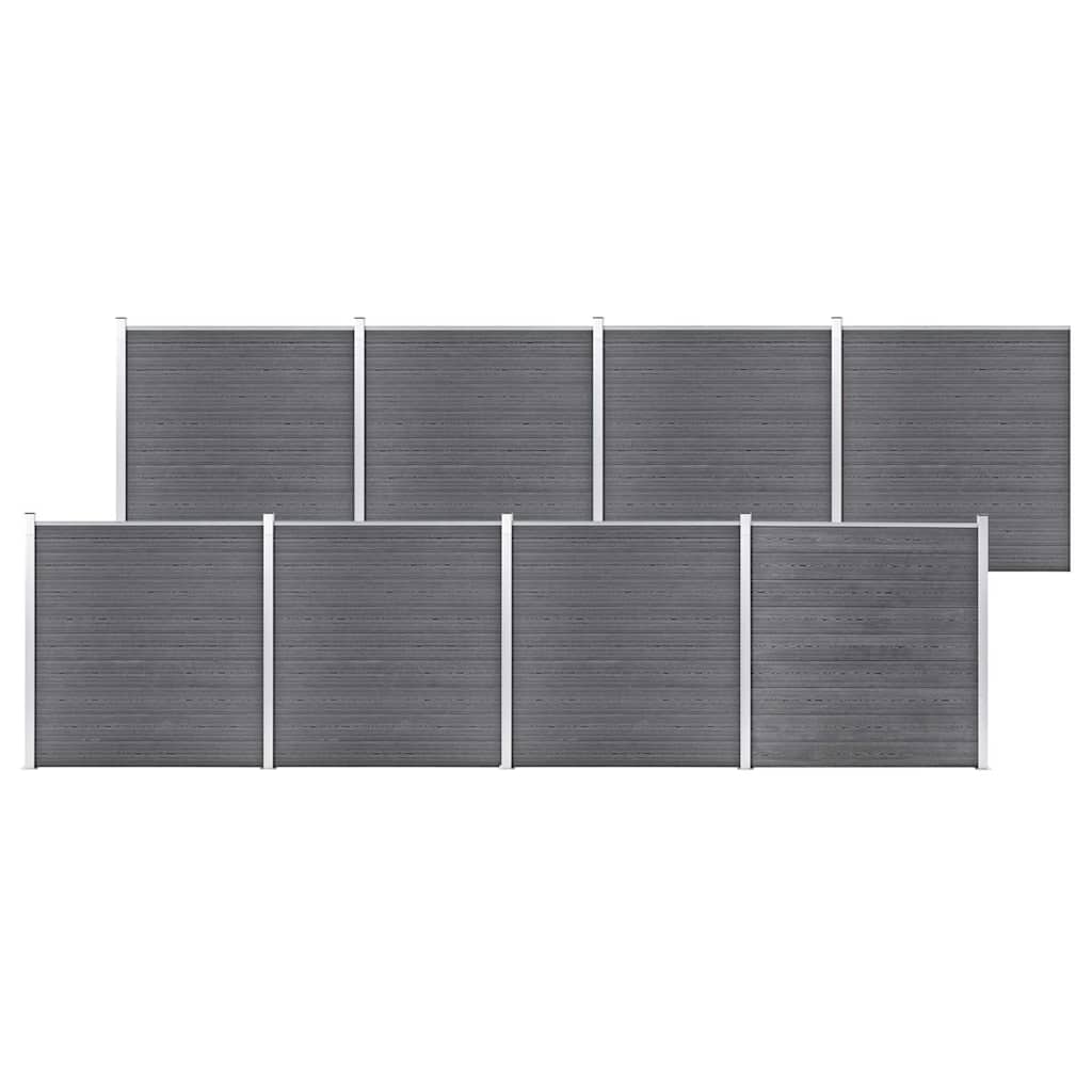 vidaXL Garden Fence WPC 1391x186 cm Grey 1