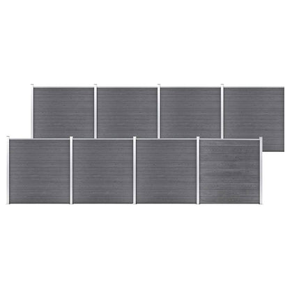 vidaXL Garden Fence WPC 1391x186 cm Grey 1