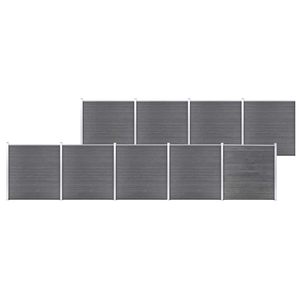 vidaXL Garden Fence WPC 1564x186 cm Grey 1