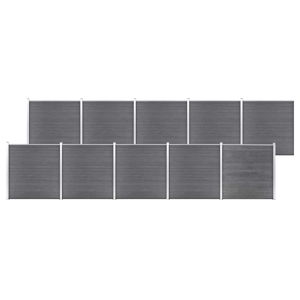 vidaXL Garden Fence WPC 1737x186 cm Grey 1
