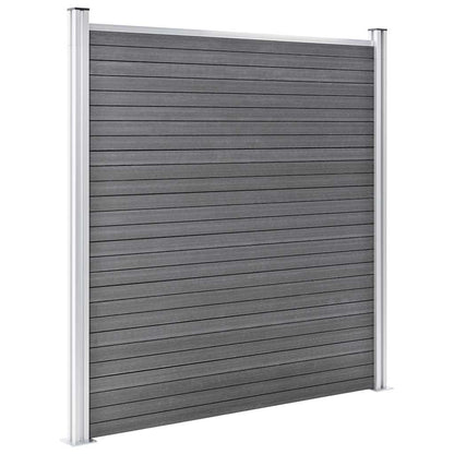 vidaXL WPC Fence Set 2 Square + 1 Slanted 446x186 cm Grey 5