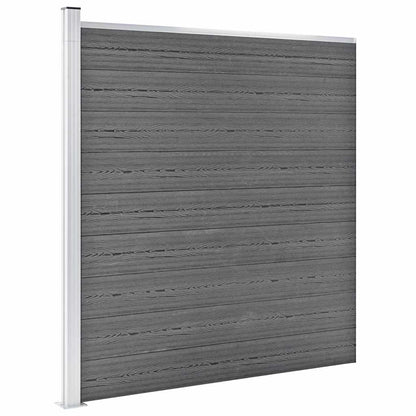 vidaXL WPC Fence Set 6 Square + 1 Slanted 1138x186 cm Grey 2