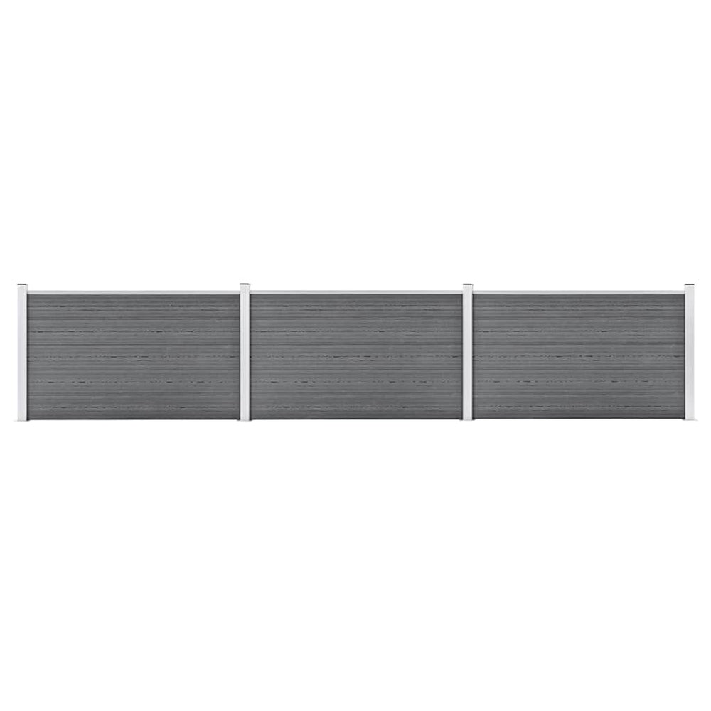 vidaXL Garden Fence WPC 526x106 cm Grey