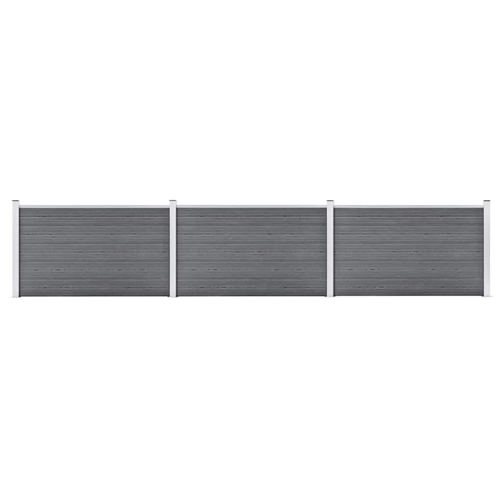 vidaXL Garden Fence WPC 526x106 cm Grey 1
