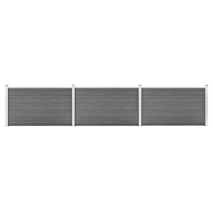 Garden Fence WPC 353x106 cm Grey 3 sections