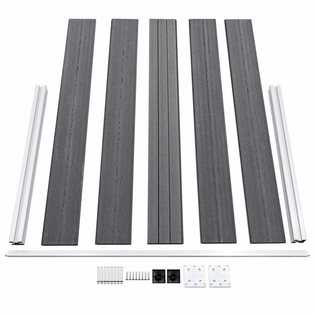 vidaXL Garden Fence WPC 526x106 cm Grey 6