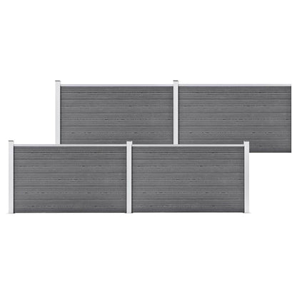 vidaXL Garden Fence WPC 699x106 cm Grey 1