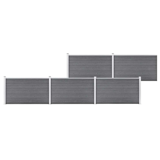vidaXL Garden Fence WPC 872x106 cm Grey 1