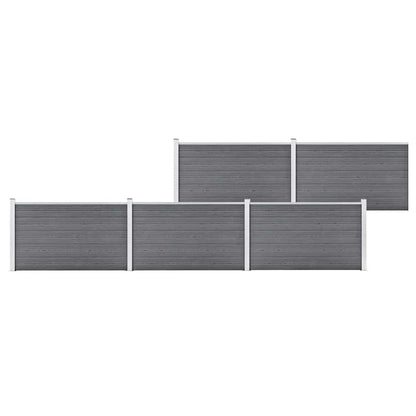 Garden Fence WPC 353x106 cm Grey 5 sections