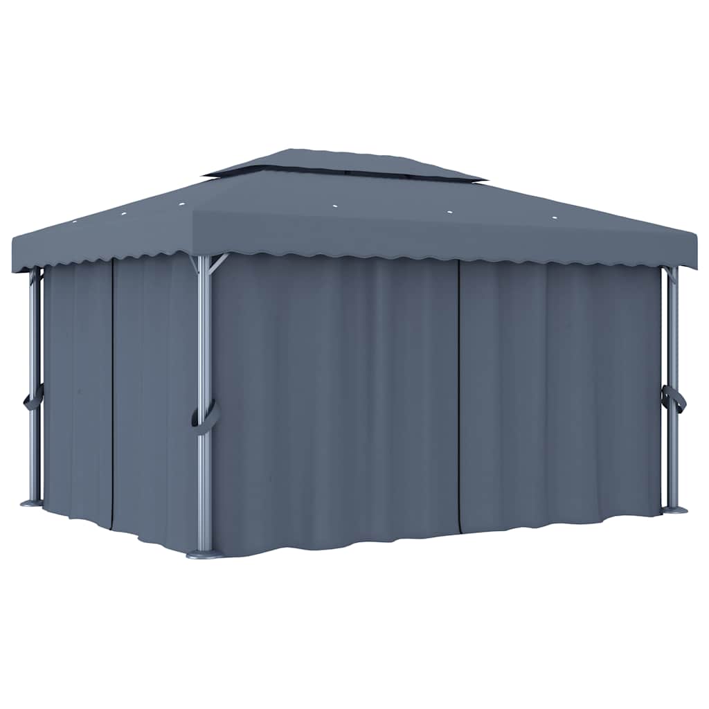 vidaXL Gazebo with Curtain 4x3 m Anthracite Aluminium 1