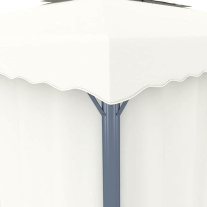 vidaXL Gazebo with Curtain 3x3 m Cream White Aluminium 5