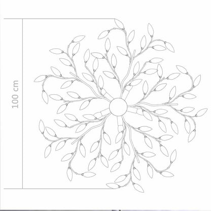 Ceiling Lamp Acrylic Crystal Leaf Arms for 5 E14 Bulbs White