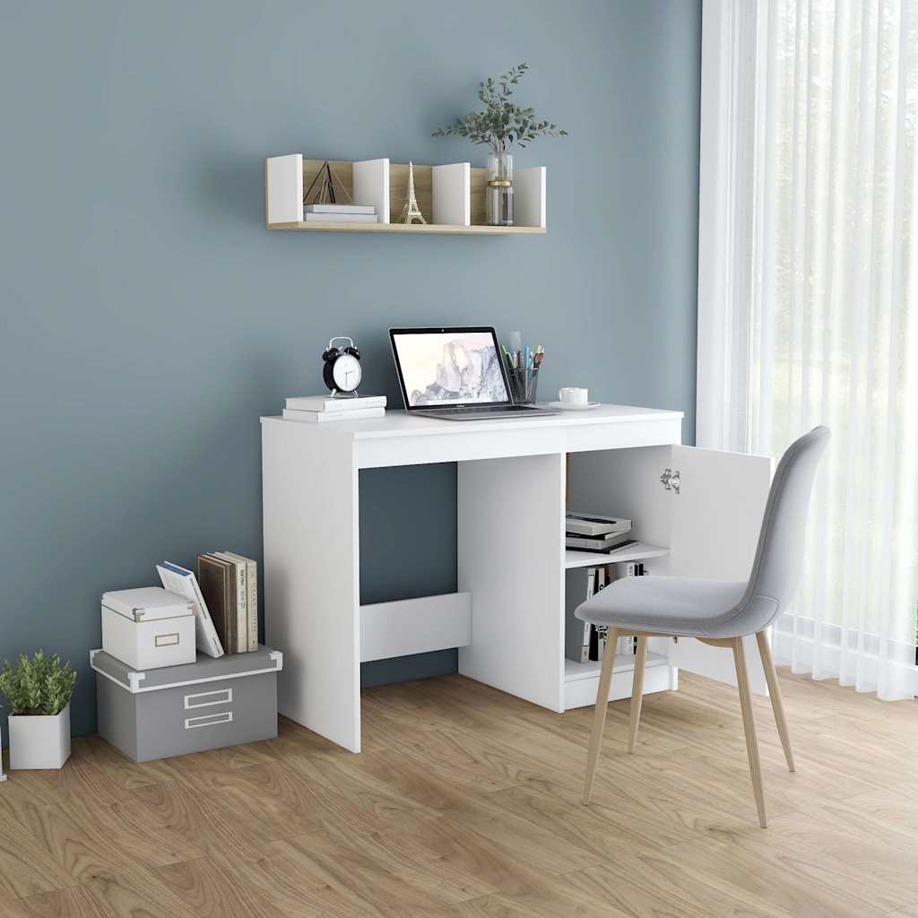 Desk 100x50x76 cm Engineered Wood White