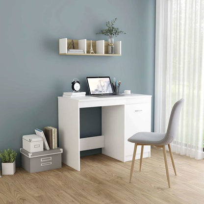 Desk 100x50x76 cm Engineered Wood White