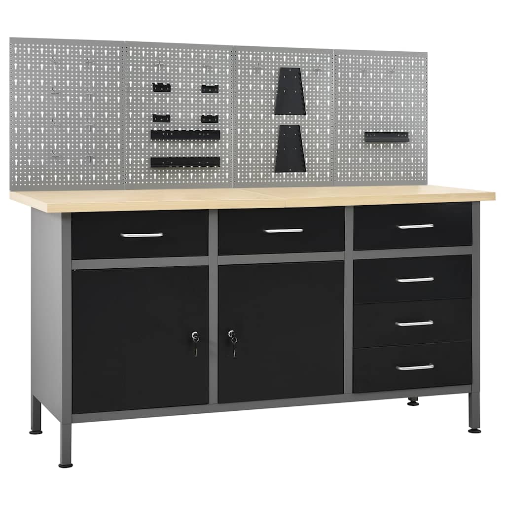 vidaXL Workbench with Four Wall Panels 1