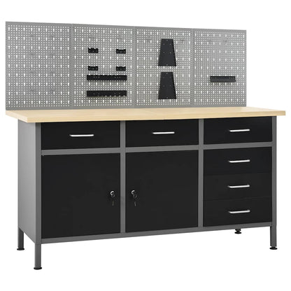 vidaXL Workbench with Four Wall Panels 1