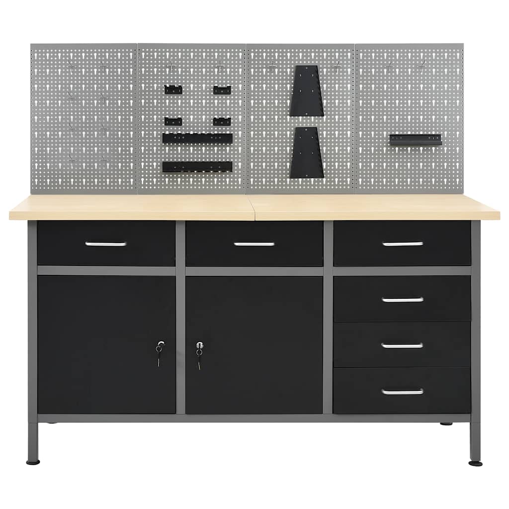vidaXL Workbench with Four Wall Panels 2