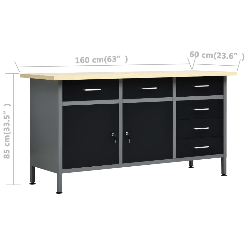 vidaXL Workbench with Four Wall Panels 5