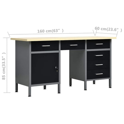 vidaXL Workbench with Four Wall Panels and Two Cabinets 6
