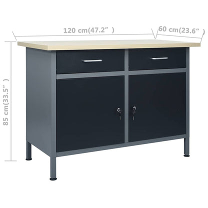 vidaXL Workbench with Three Wall Panels and One Cabinet 6