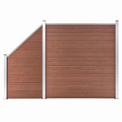 vidaXL WPC Fence Set 1 Square + 1 Slanted 273x186 cm Brown 1