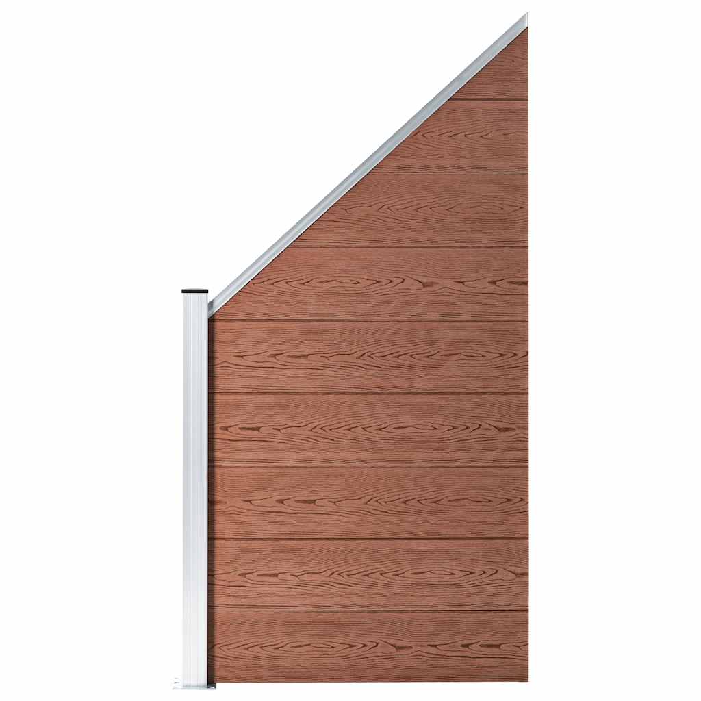 vidaXL WPC Fence Set 1 Square + 1 Slanted 273x186 cm Brown 2