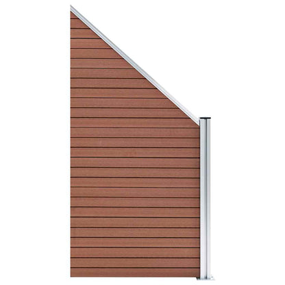 vidaXL WPC Fence Set 1 Square + 1 Slanted 273x186 cm Brown 3