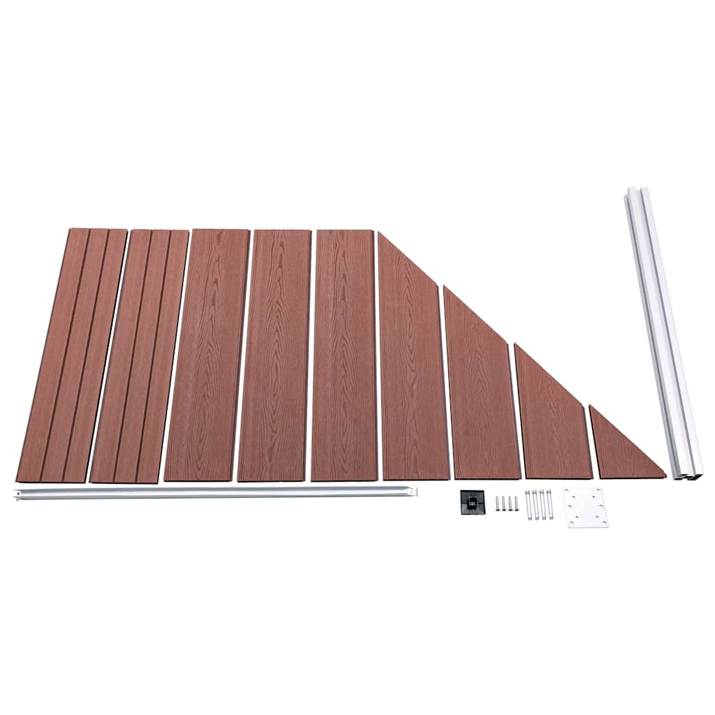vidaXL WPC Fence Set 1 Square + 1 Slanted 273x186 cm Brown 4