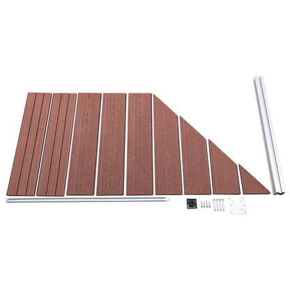 vidaXL WPC Fence Set 1 Square + 1 Slanted 273x186 cm Brown 4