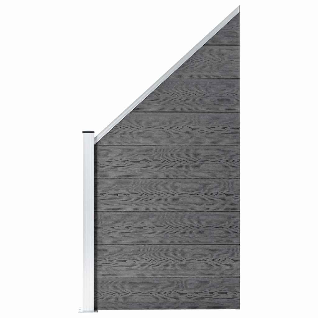vidaXL WPC Fence Set 1 Square + 1 Slanted 273x186 cm Grey 2