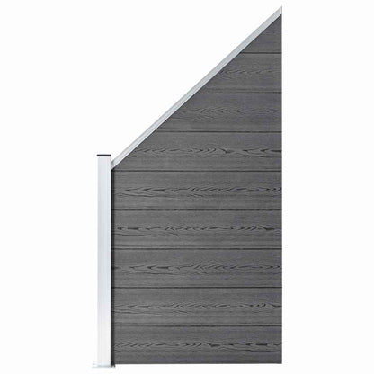 vidaXL WPC Fence Set 1 Square + 1 Slanted 273x186 cm Grey 2