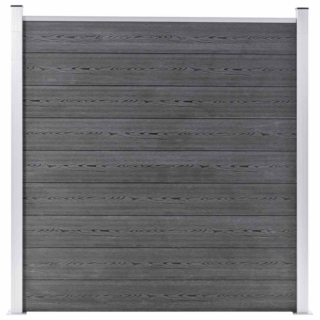 vidaXL WPC Fence Set 1 Square + 1 Slanted 273x186 cm Grey 4