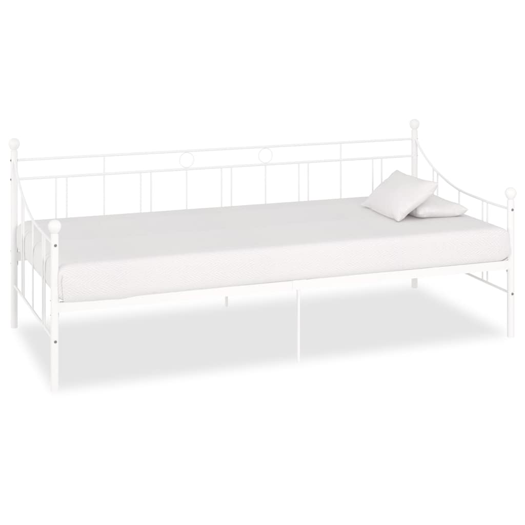 DayBed Frame without Mattress Metal 90x200 cm White