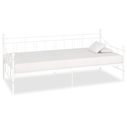 DayBed Frame without Mattress Metal 90x200 cm White